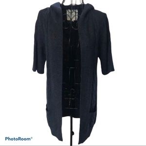 Kenji Angora Blend Short Sleeve Open Cardigan Sz S